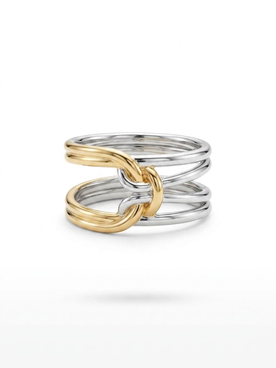 Silver & Gold - Ring ( free size)