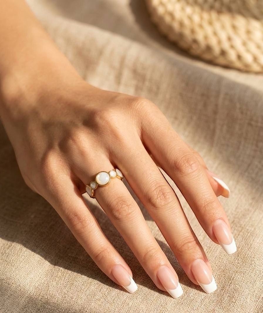 White stone Small- Ring