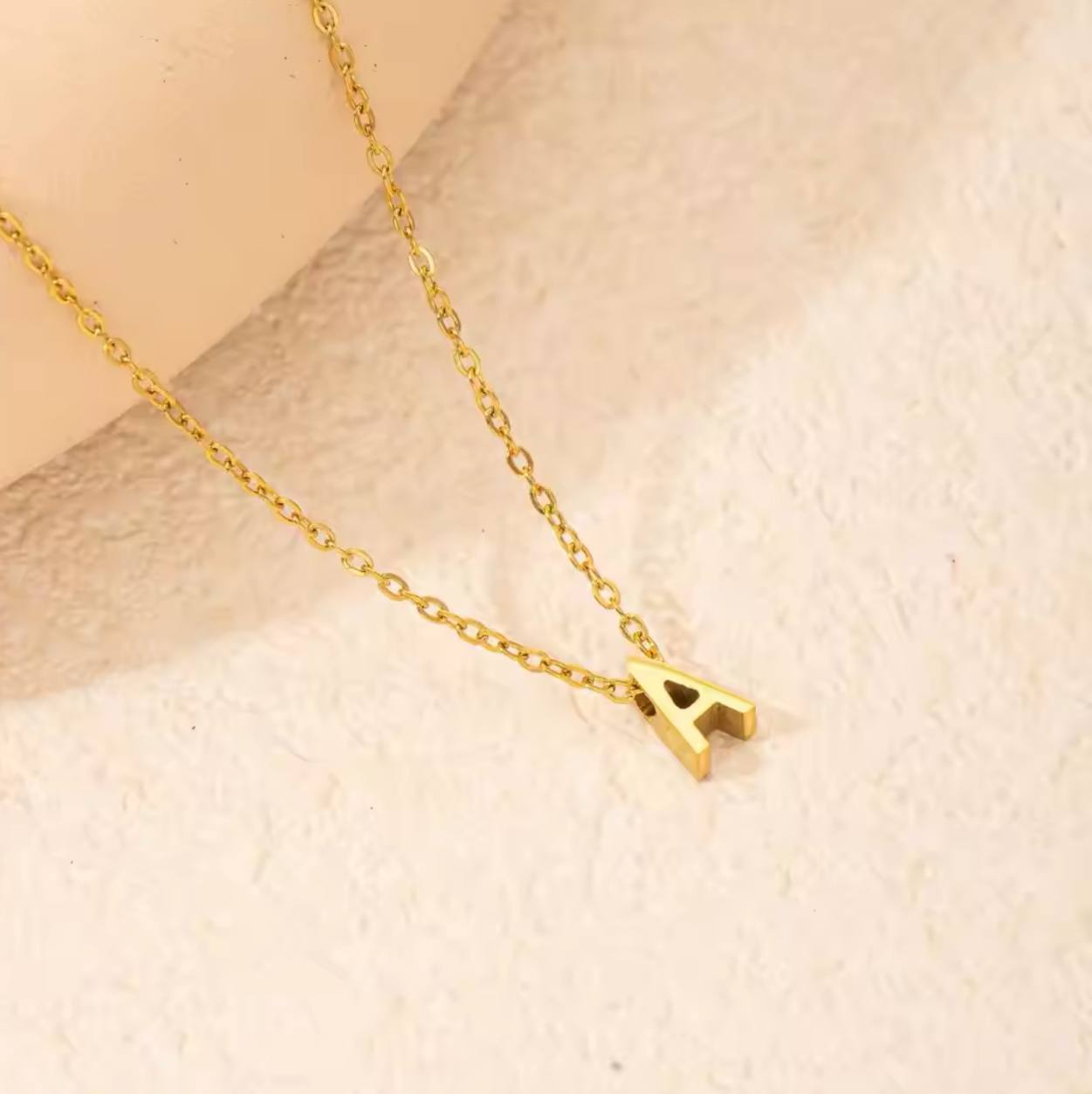 Small Letter Necklace - A