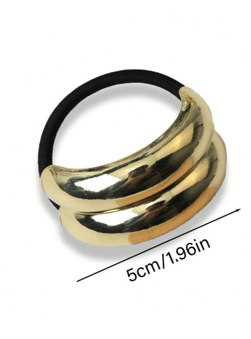 Elegant Gold Metallic Hair Scrunchies