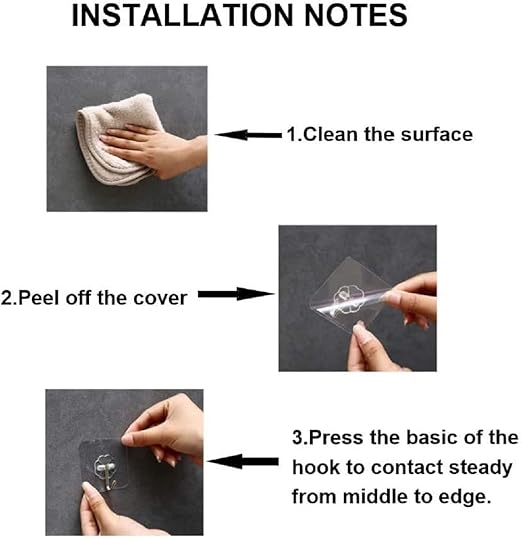 Self Adhesive Plastic Wall Hooks-1Pcs