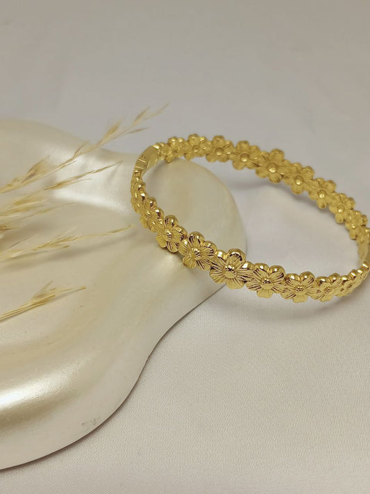 Gold Plated Flower Bangle