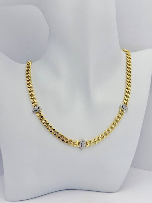 Gold Plated Necklace -multi-stone