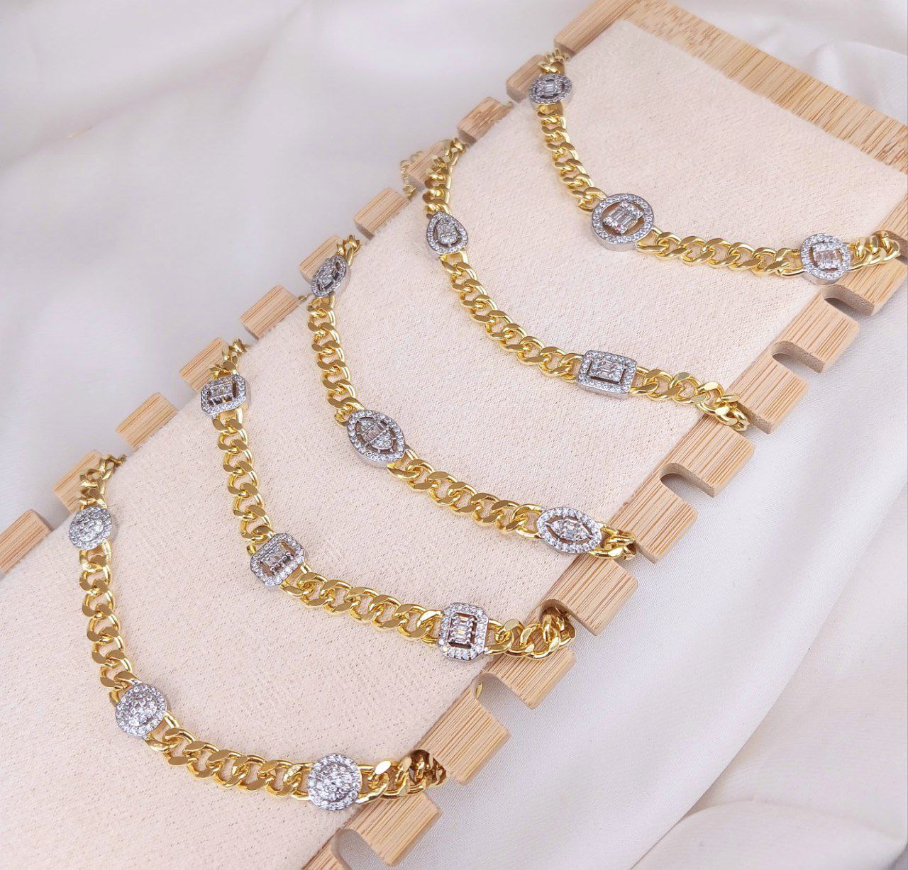 Gold Plated Bracelet - Multistone
