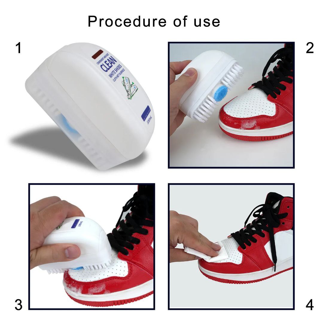 HAPPY HOME White Shooz Cleaning Brush with Cleaning Liquid