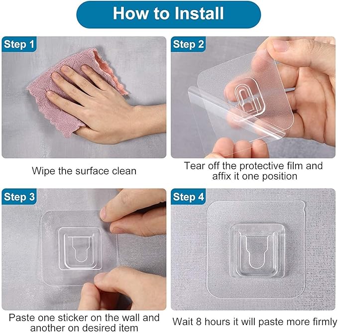 Male/Female Plastic Wall Hooks Self Adhesive -1Psc