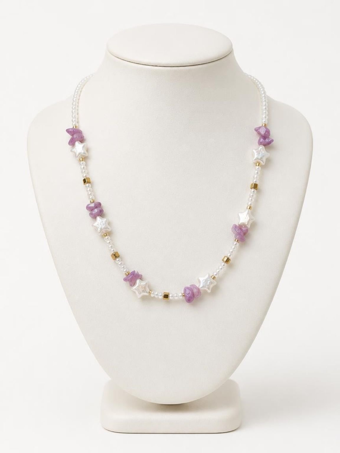 White Purple Star- Necklace