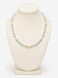 Light Blue with pearls- Necklace