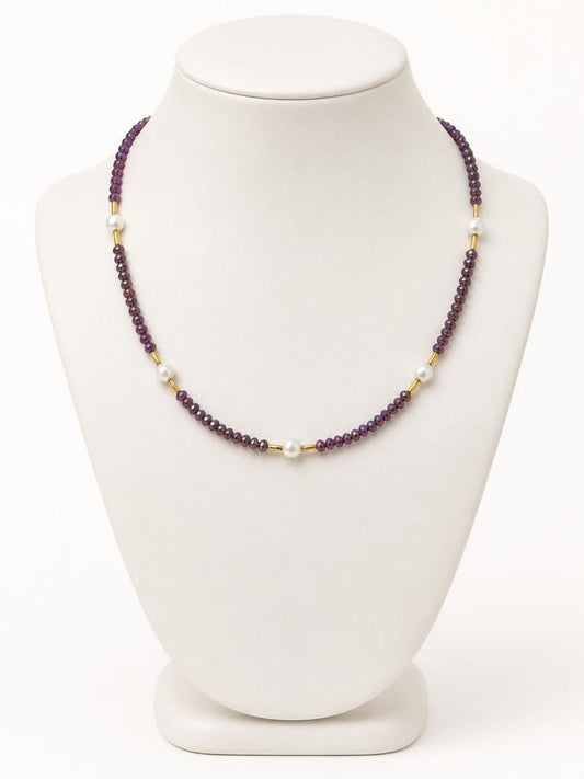 Purple with pearls- Necklace