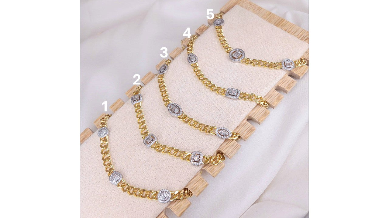 Gold Plated Bracelet - Multistone - 1