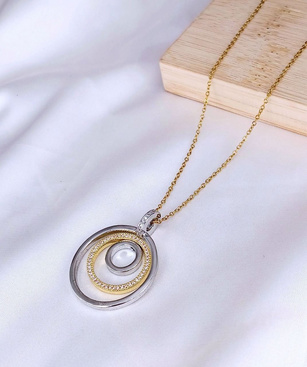 Gold Plated Necklace - Circle 2