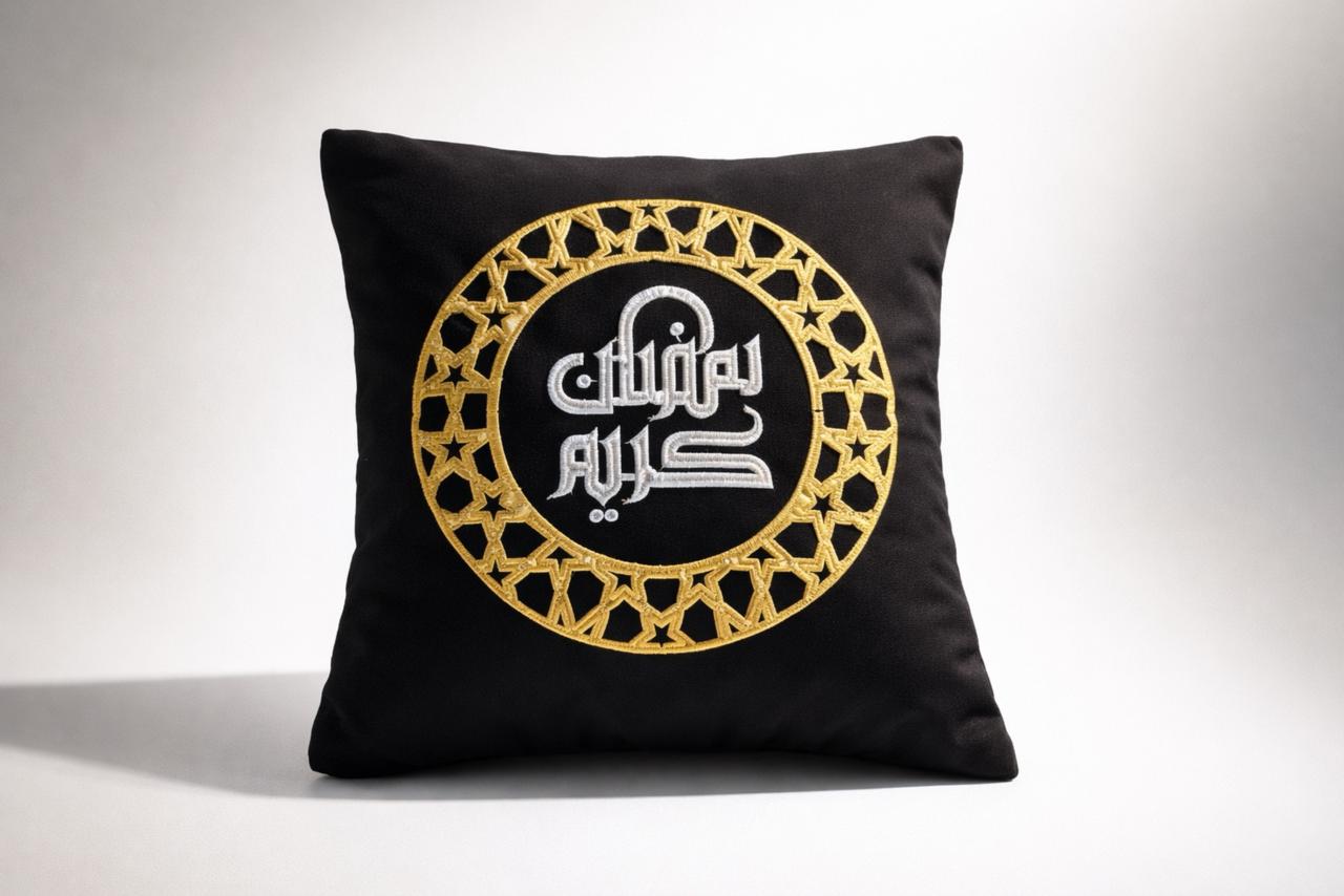 Ramadan Cushion Cover - Black & Gold1
