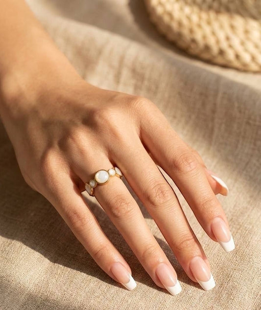 White stone Small- Ring