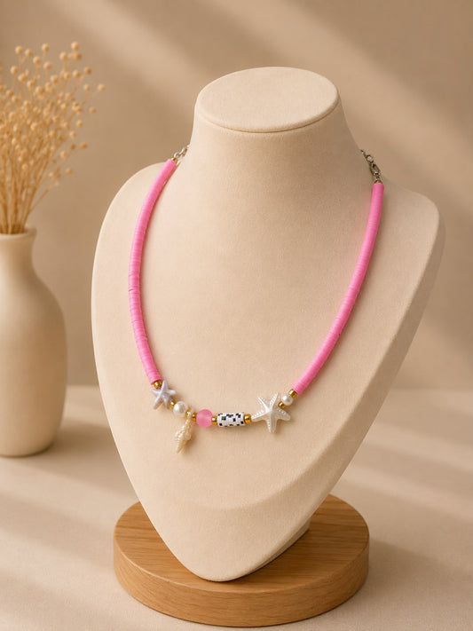 Snail Fushia- Necklace