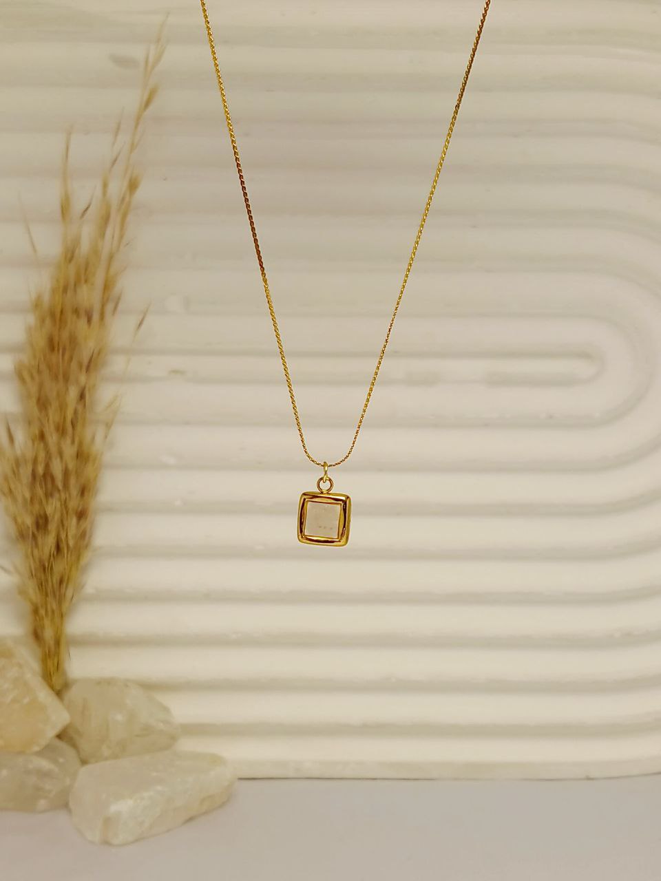 White Square Necklace