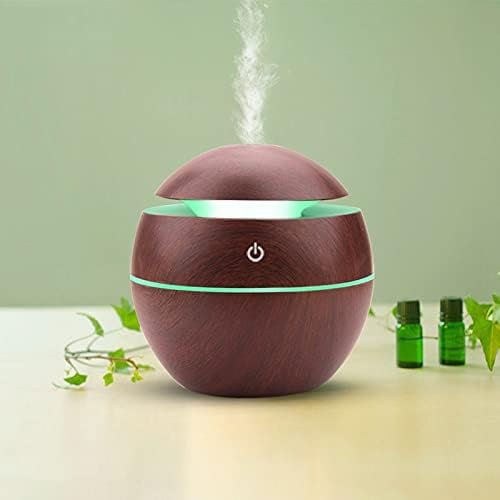 Humidifier Aroma Diffuser with Elegant Wood Design - 300ML - Very Quiet for Office Bedroom - USB Powered 