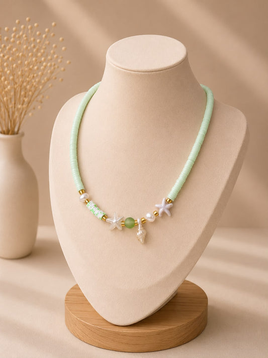 Snail Lime Green- Necklace