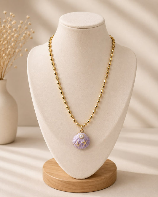 Sea Shell Necklace - Light Purple
