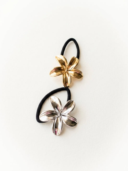 Flower Metalic Hair Scrunchies