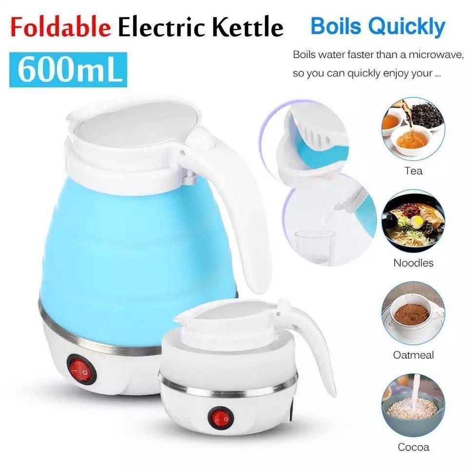 Electric Kettle Foldable Silicone Kettle Easy Storage Fast Water Pot Heater for Tea and Coffee 600ml