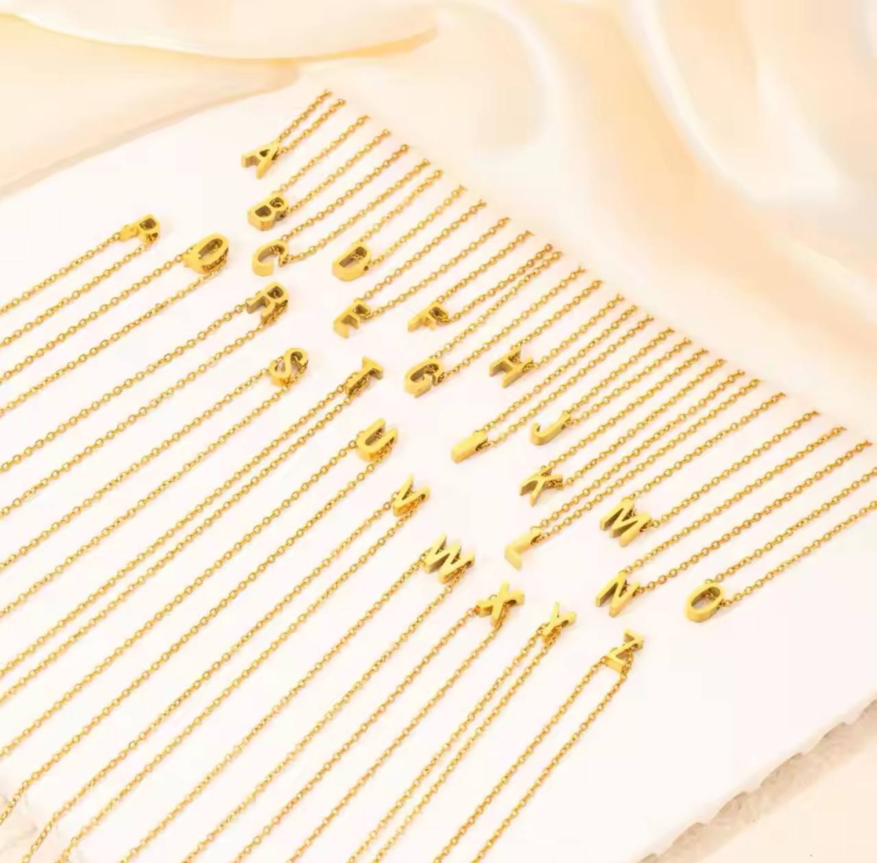 Small Letter Necklace - A