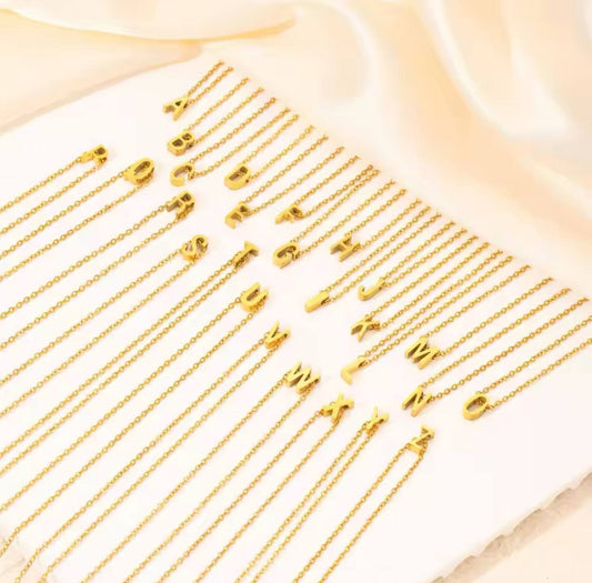 Small Letter Necklace - A