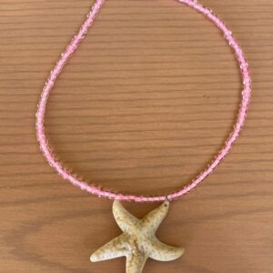 Star Fish Necklace -Pink Beads