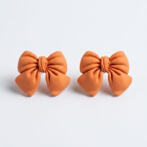 Orange Bow - Earring