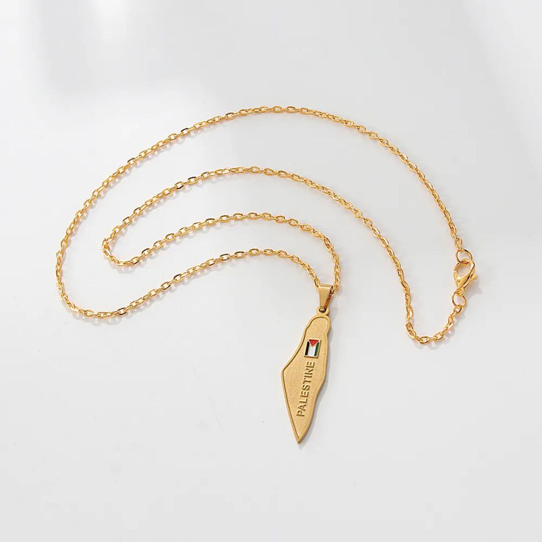 Palestine Map Necklace - الصورة 3