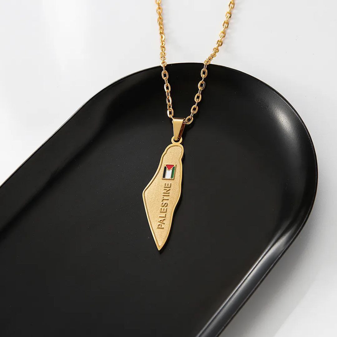 Palestine Map Necklace - الصورة 2