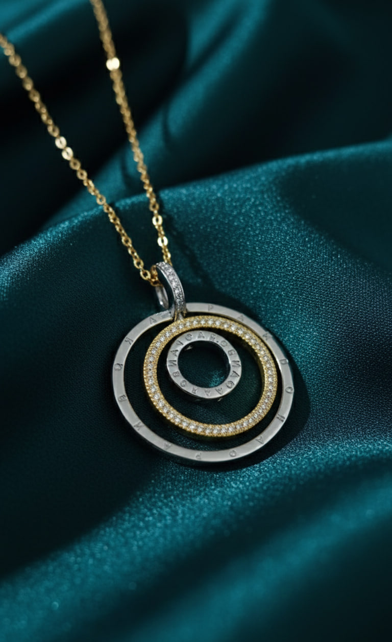 Gold Plated Necklace - Circle - الصورة 3