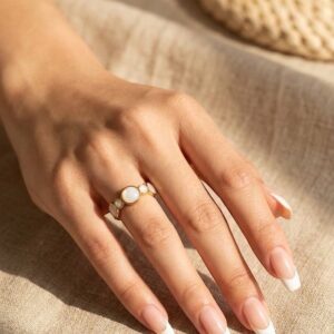 White stone Small- Ring