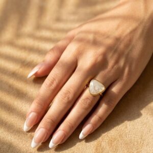 White stone Tri- Ring