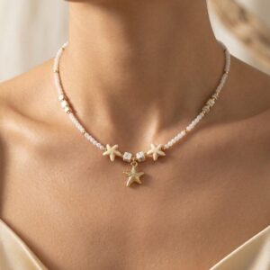 Turkish Style- White & Gold StarFish